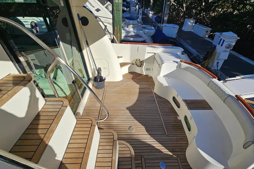 Teak aft deck