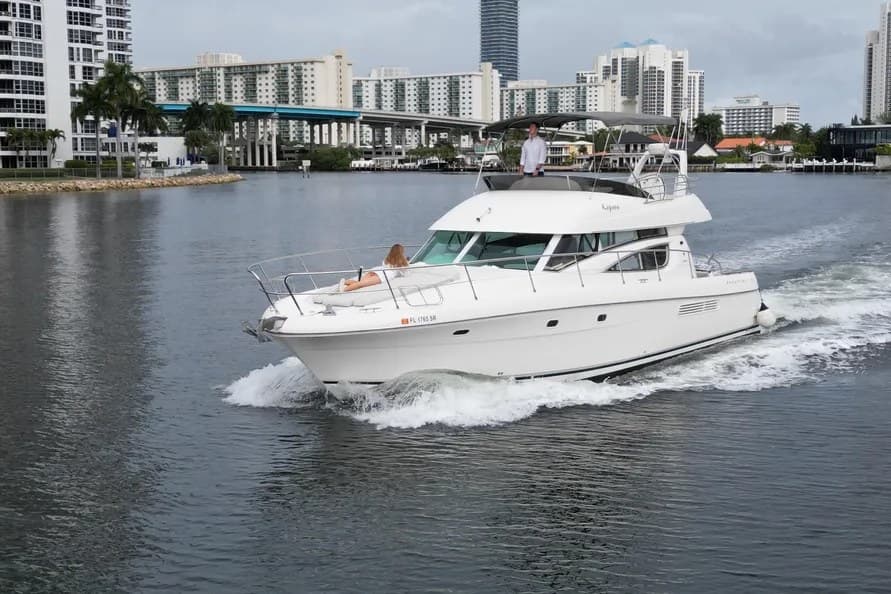 The Prestige 48 underway